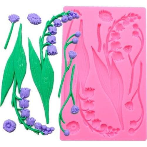 Diy fondant flower mold Lily of the valley fondant cake decoration baking tool drops plaster chocolate mold