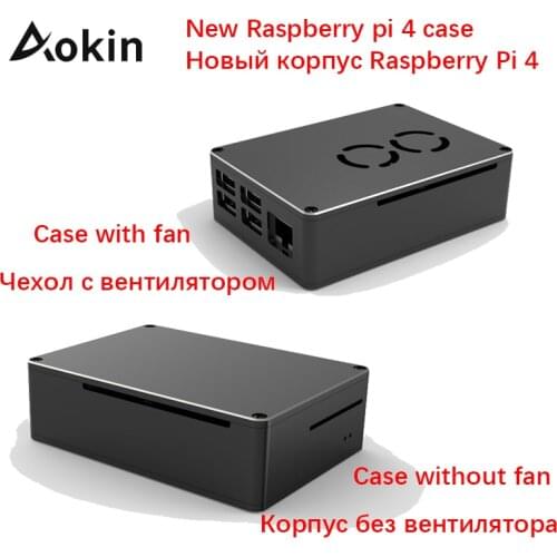 Raspberry Pi 4 Model B Dual Fans CNC Aluminum Alloy Case Metal Armor Shell with Heat Sinks for Raspberry pi 4B