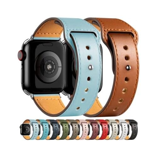 Leather strap For Apple watch band 44mm 40mm 42mm 38mm 44 mm Apple Watch Accessories bracelet belt for iWatch Series 3 4 5 6 SE