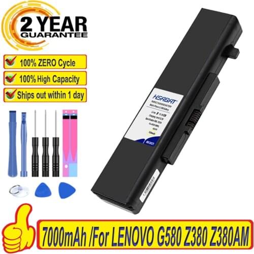 Top Brand 100% New 7000mAh Laptop Battery for LENOVO G580 Z380 Z380AM Y480 G480 V480 Y580 G580AM L11S6Y01 L11L6Y01 Batteries