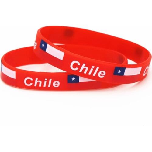 LUKENI 1PC Hot Sale Fashion Chile Football Sports Silicone Wristband Red Flag Rubber Bracelets &Bangles Gifts SH224