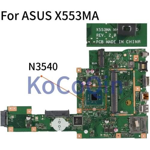 KoCoQin Laptop motherboard For ASUS A553M X503M F503M X553MA X503M X553M F553M F553MA Mainboard REV:2.0 N3540