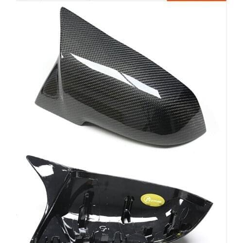 Modified Horn Type Carbon Fiber Rear View Mirror Cover Cap For BMW 3 Series 2017-2019