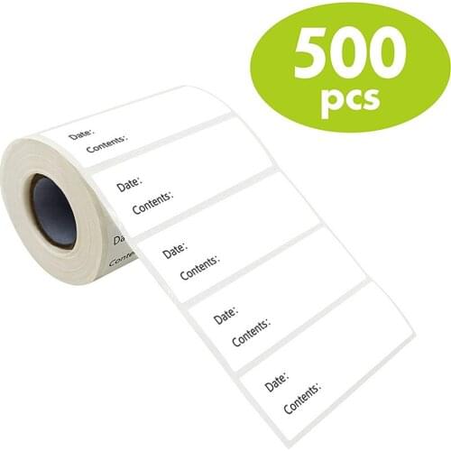 500pcs/roll Kitchen Stickers Refrigerator Freezer Food Storage Date Content Labels Handwritten Label Sticker For Container