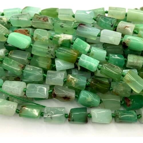 Natural Genuine green chrysoprase Nugget Free Form Loose Smooth Necklace Bracelet Jewelry Beads 06471