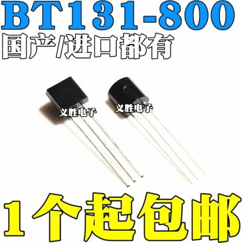 New and original BT131-800 TO-92 Bidirectional thyristor 1A/800V Single/two-way thyristor, triode thyristor
