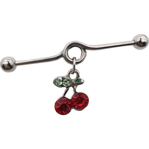 New arrival pink scaffold barbells 1 Pair surgical Stainless Steel big cross dangle industrial barbell piercing