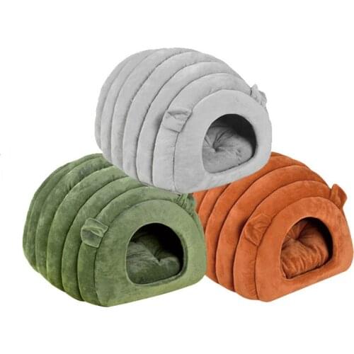 New Cat Dog Pet Beds Kennel PP Cotton Teddy Rabbit Bed House Snow Rena Dog Basket For Small Medium Dog Soft Warm Beds House