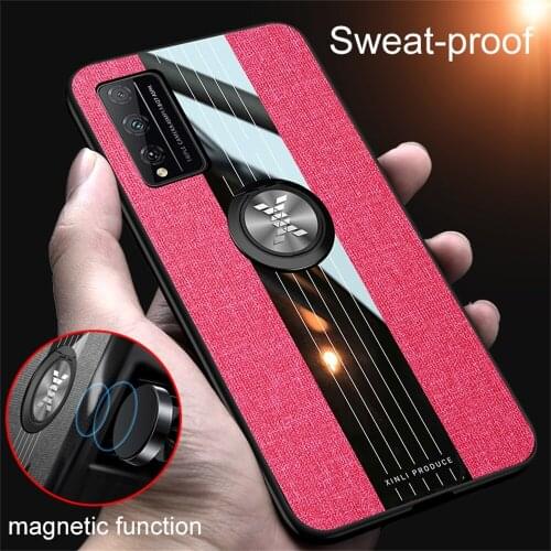 Prime Cloth Phone Case Funda for Huawei Honor Glory Play 3 3E 4 4T Pro 5G Coque Play3 Play4 T Metal Stand Holder Business Covers