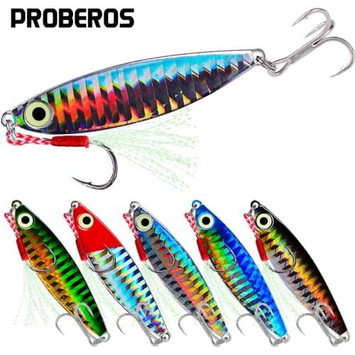PROBEROS 5pcs/lot Lead Jigging Lures 7g-10g-15g-20g Casting Fishing Artificial Spoon Spinner Baits Hard Lures Jig Metal Fish