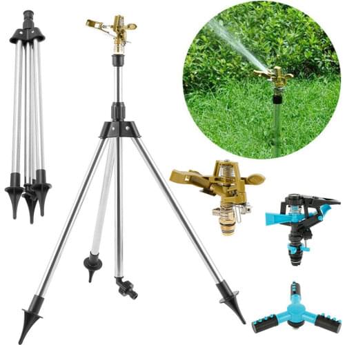 360 Degree Rotating Automatic Garden Water Sprinkler Tripod Lawn Garden Nozzle Watering Irrigation Sprayer System Garden Shower