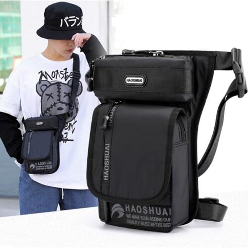 Sports Thigh Bags Men Travel Waist Bag Waterproof Nylon Crossbody Shoulder Bag Men Fanny Pack Motorcycle Riding Male Belt Pack