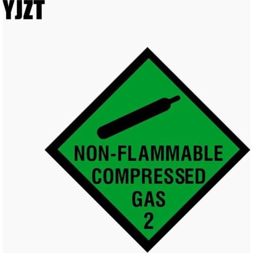 YJZT 10CM*10CM NON FLAMMABLE COMPRESSED GAS Reflective Decal Car Sticker C1-7713