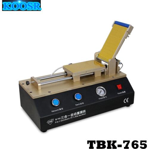 TBK-765 3 in 1 Automatic OCA Film Laminating Machine Built-in Vacuum Pump and Air Compressor For Mobile Phone LCD Screen Repair