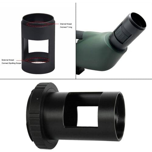 Spotting Scope Telescope Eyepiece Adapter Tube Sleeve T-Mount Adapter Extension Tube M42 Thread for DSLR Camera