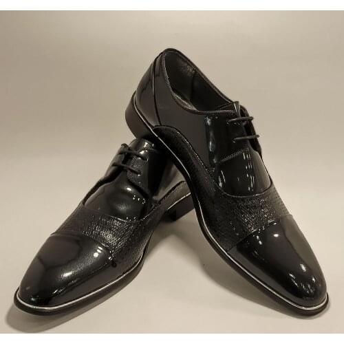 Mens Classic Patent Leather Comfy Shoes High Quality Genuine Leather Italian Mold Invitation Tuxedo Wedding Suit Business Shoes