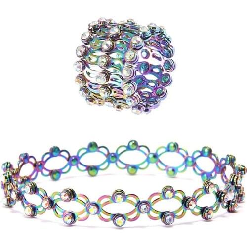 Shrinking Ring A two-wearing New Creative Magic Telescopic Ring Deformable Copper Bracelet Rings for Women Punk Hip Hop Jewelry