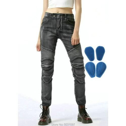 Free shipping Loong Biker motorcycle riding pants female knight casual jeans motorbiker cycling leisure protective trousers