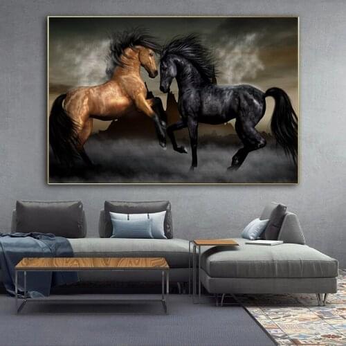 Vintage Horses Canvas Painting Animals Posters and Prints Oil Painting on Canvas Wall Art Pictures For Living Room Decoration