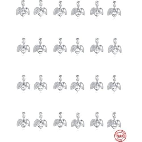 Summer New Open Heart I Love You Nan Dad Diy Bead Fit Original Pandora Charms Silver 925 Bracelet Jewelry Women Acessories