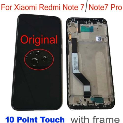 Original GOOD Work LCD Display Touch Screen Digitizer Assembly with Frame For Xiaomi Redmi Note 7 Note7 Pro Global Phone Sensor