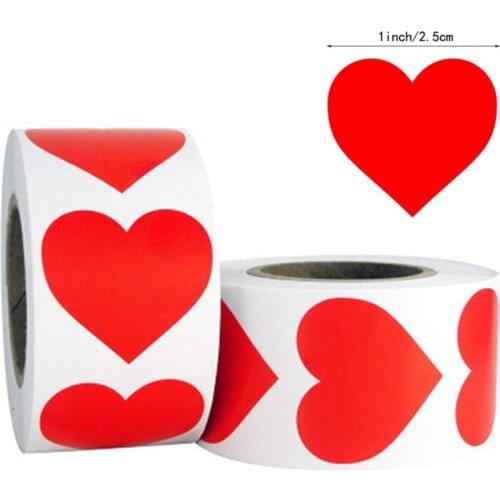 100-500 Multicolor Heart Stickers Seal Labels Labels Stickers Scrapbooking for Package and Wedding Decoration Stationery Sticker