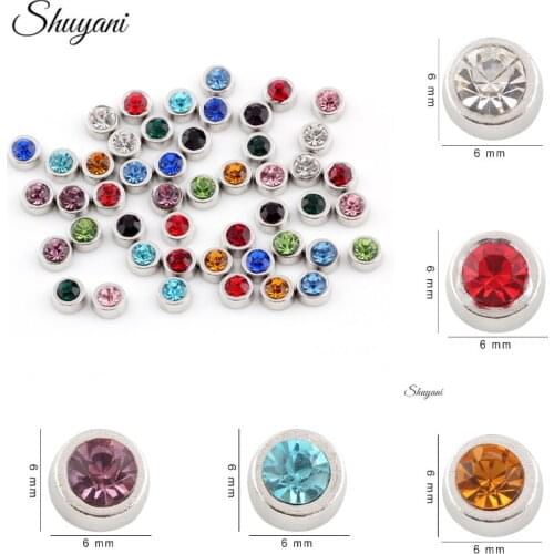 20Pcs Cute Round Crystal Stone Floating Charms For Locket Pendant Bracelet Necklaces Women Girl Party Gift Jewelry Accessories