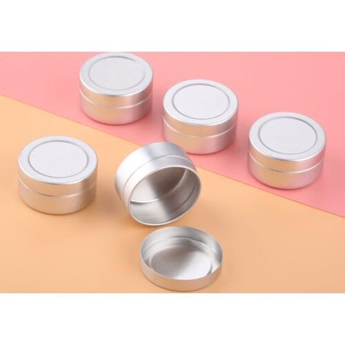 5pcs 10g Silver Small Aluminum Jar Lip Oil Cosmetic Batom Cream Bottle Refillable Lotion Containers