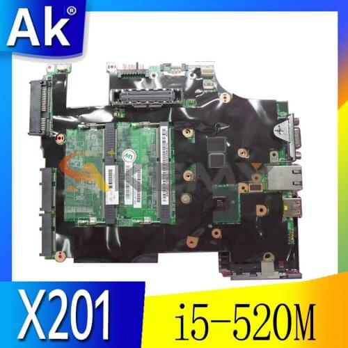 Akemy 48.4CV01.031 For Lenovo Lenovo ThinkPad X201 X201i Laptop Motherboard FRU 63Y2062 CPU i5-520M QM57 DDR3 100% Test Work