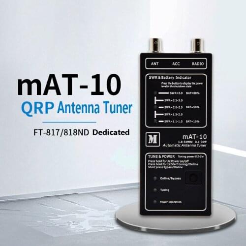 MAt-10 Automatic Antenna Tuner 1.8-54MHz 0.1-30W For YAESU FT-817/818 QRP Radio