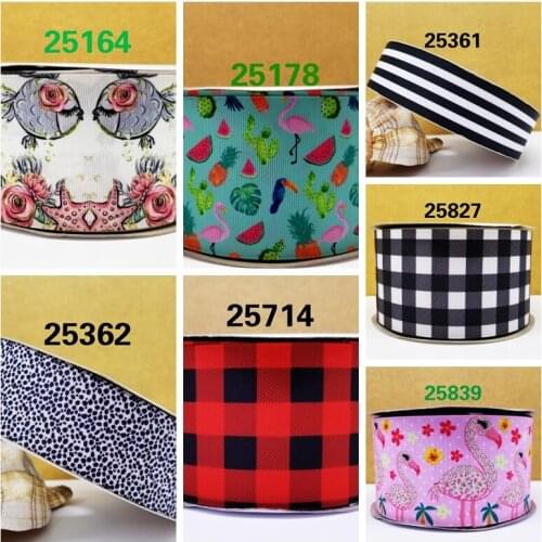 Free shipping 10 yards cartoon printed satin ribbon for kanzashi 25164