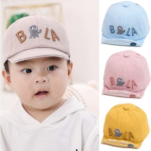 1PC Spring New Baby Sunscreen Cotton Soft Edge Baseball Cap Children Embroidered Letter Cute Sunshade Hat