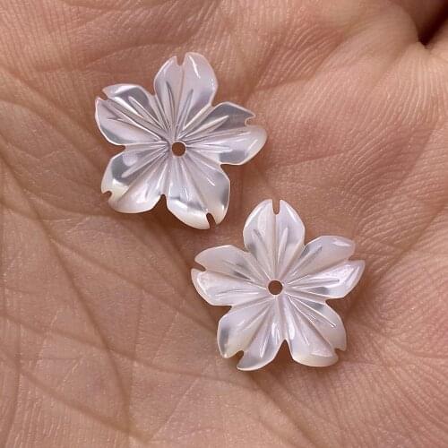 5Pcs Shell Beads Accessories Flower-shaped White Loose Shell For Jewelry Making Bracelet Earring Handiwork Sewing Accessory
