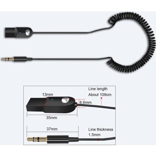 C002 USB Bluetooth Receiver For Car 3.5 3.5mm Jack Aux Bluetooth 5.0 Adapter Wireless Audio Music Bluetooth For Speaker Car