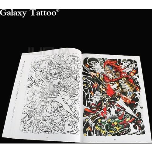 A4 Big Pattern Painting Tattoo Book Color Sketch Contrast color Myth Legend Character Story Image Human tattoo Art 42 Pages