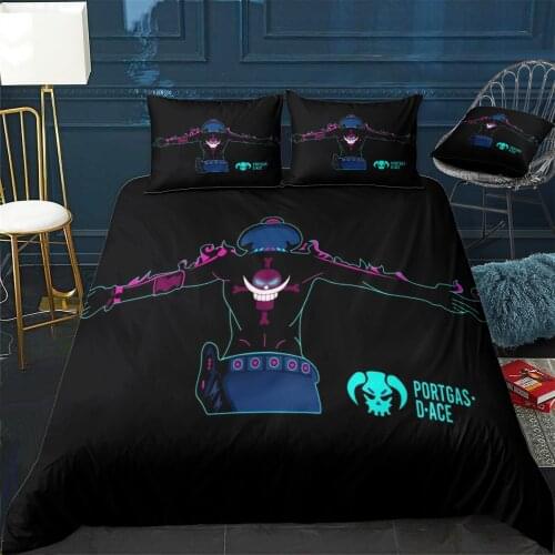 Ace One Piece Line Art Quilt Cover Pillowcase 3Piece Comforter Bedding Set With Pillow Case Single Double Duvet Cover