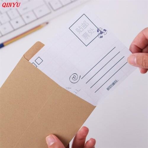 10PCS Chinese style painted deer series Cute Retro Kraft Paper Envelopes Gift Cards Office Stationery supplies Wedding Decora 7z