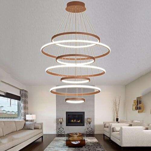 New Design Chandelier Multiple Colors Circle Rings Bedroom Living Dining Room Foyer Bar Indoor LED Decoration Plafond Pendant