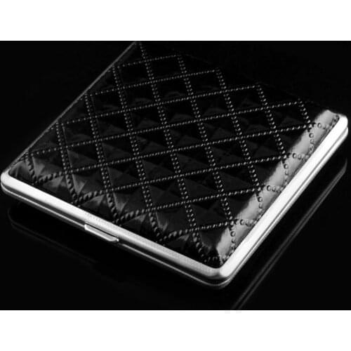 Metal PU Cigar Pocket For Holding 20Pcs Cigarette Tobacco Storage Case Container Box Holder Cool Design Outdoor Portable Gift
