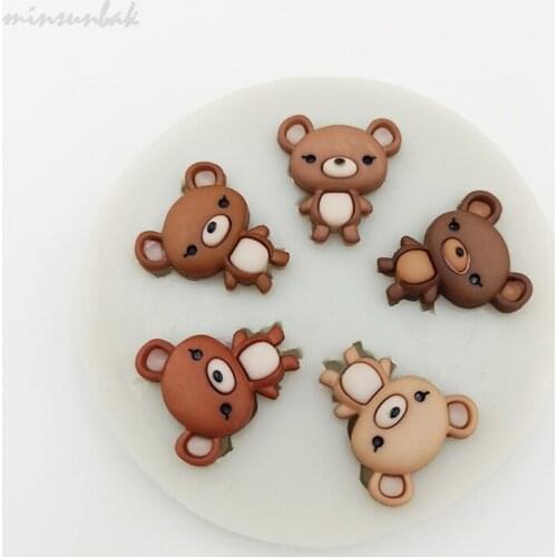 Minsunbak Mini Cute Bear Cake Fondant Decoration Tool Chocolate Silicone Mold