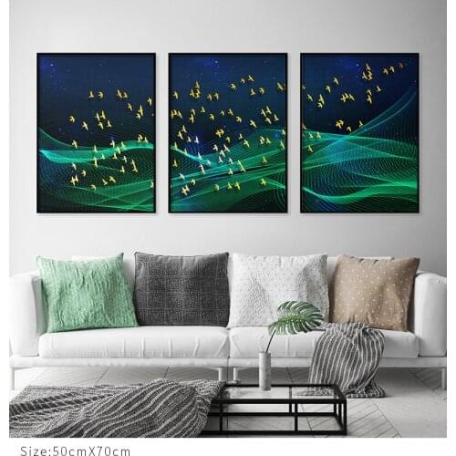 3 pcs set diy diamond painting cross stitch Abstract Golden Birds full square drill full diamond embroidery office A254