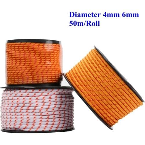 Dia 4mm 6mm x 50m PP Rope Outdoor Camping Tent Installation Binding Rope Home Clothesline Sunshade Net Tarpaulin Accessories