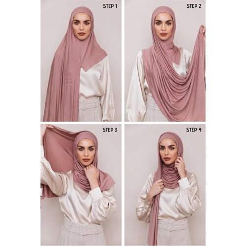 2021 Newest Loop Instant Hijabs Cotton Modal Muslim Head Wraps Turband Long Shawls Headband 1PC Retail