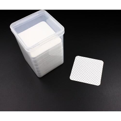 200PCS Eyelash Glue Remover Wipe Lint-Free Paper Cotton Wipes Glue Bottle Mouth Cleaning Remover Paper Cleaner Pads with Box