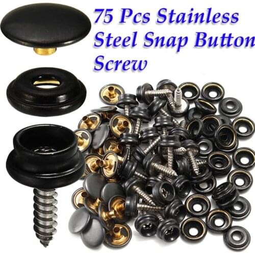 15mm Snap Fastener Button Sockets Self-tapping Screw Studs Screw Studs Kit For Boat Tents Sofa Helmet Wall Nail Home Improvemen
