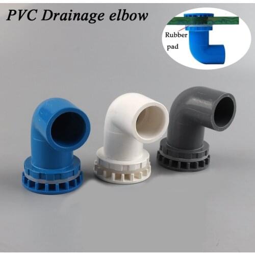 5Pcs 20 25 32 40 50mm Fish Tank Supplies Aquarium Water Pipe Drainage Elbow PVC Pipe Connector Kitchen Sink Drainage Accessories