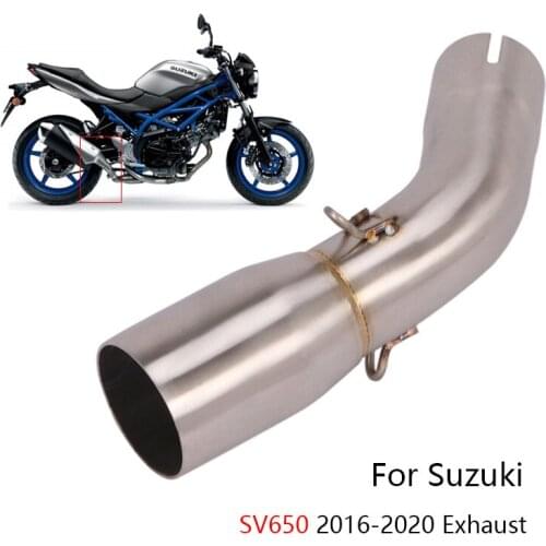 Middle Pipe for Suzuki SV650 2016-2020 Motorcycle Exhaust Pipe Stainless Steel Mid Link Pipe Slip On 51mm Mufflers Reserve Cat