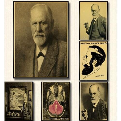Vintage Classic Sigmund Freud Whats On a Mans Mind Poster Home Decor Painting Retro Kraft Paper Wall Sticker