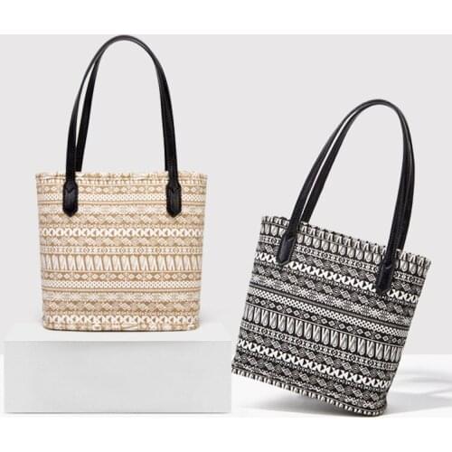 Retro ethnic canvas Bucket Bag New Womens one shoulder handbag fashion tote bag outdoor travel bag