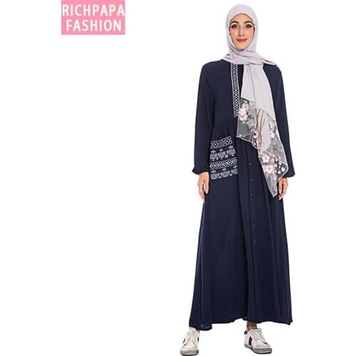 Abaya Dubai Turkish Muslim Long Sleeve Dress Caftan Marocain Kaftan Elbise Islamic Clothing Abayas For Women Islam Hijab Dresses